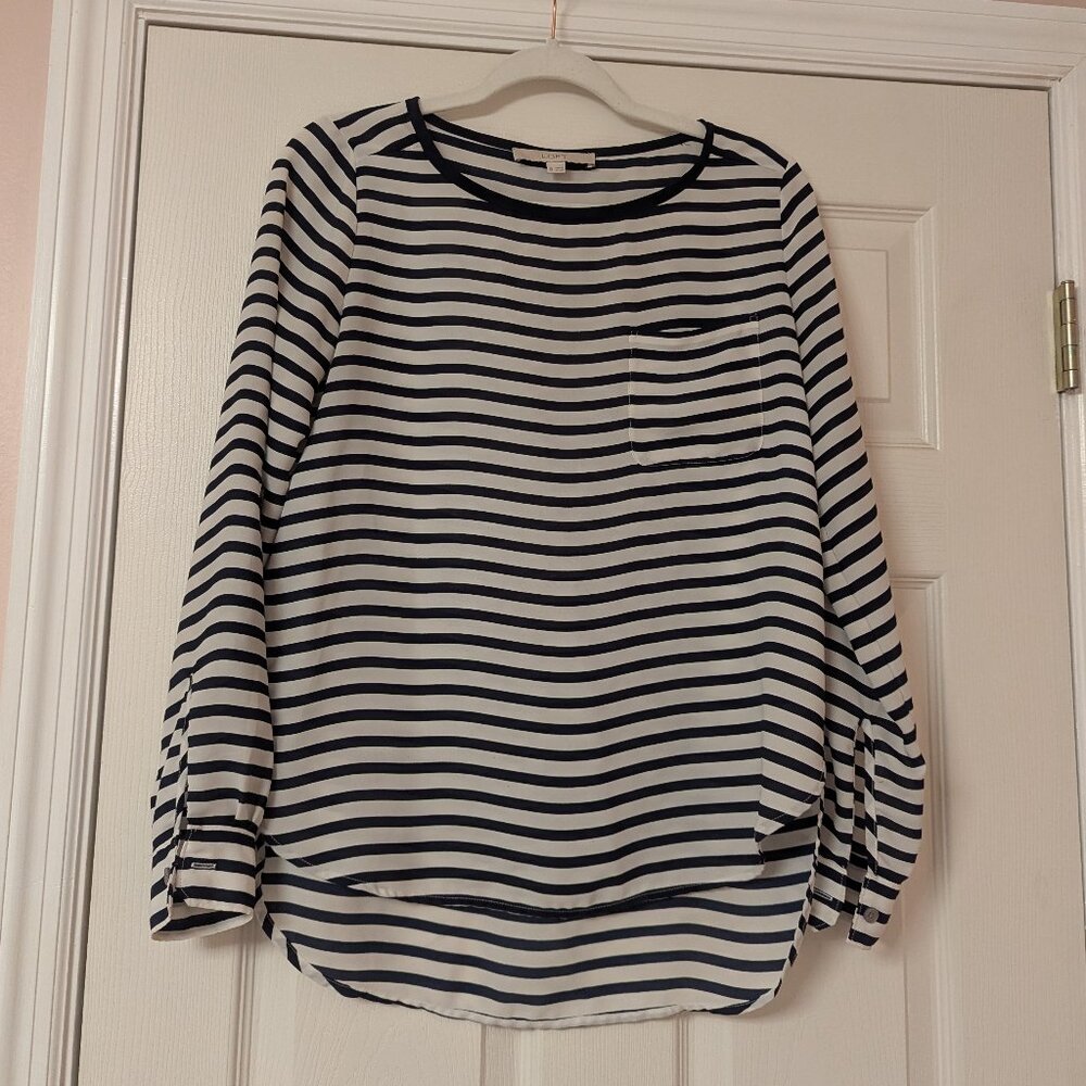 Loft sheer black and white shirt XS